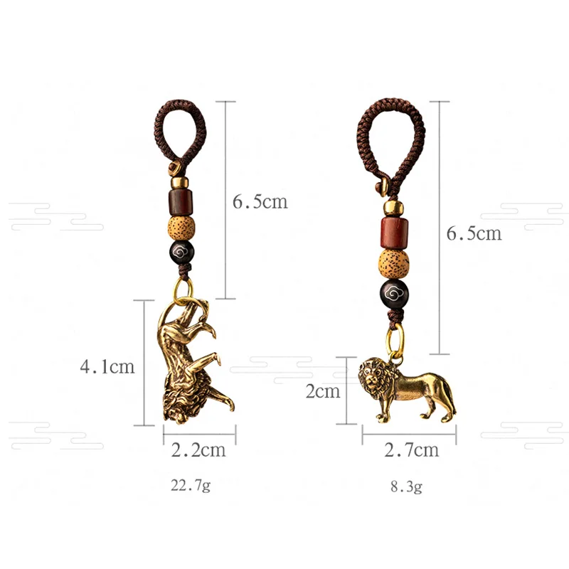 brass lion key chain pendant (13)