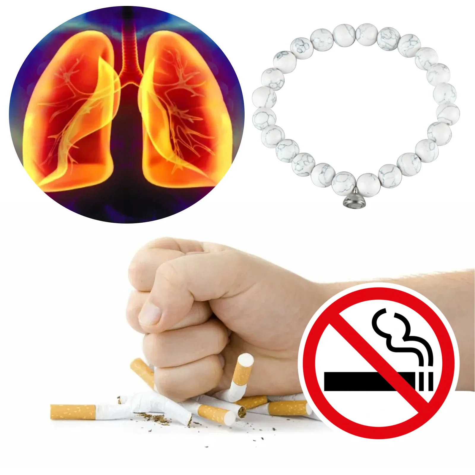 Quit Smoking Bracelet Refuses Nicotine Smoke Spirit Dispel Addiction Men Women Anti-anxiety Natural Stone | Украшения и