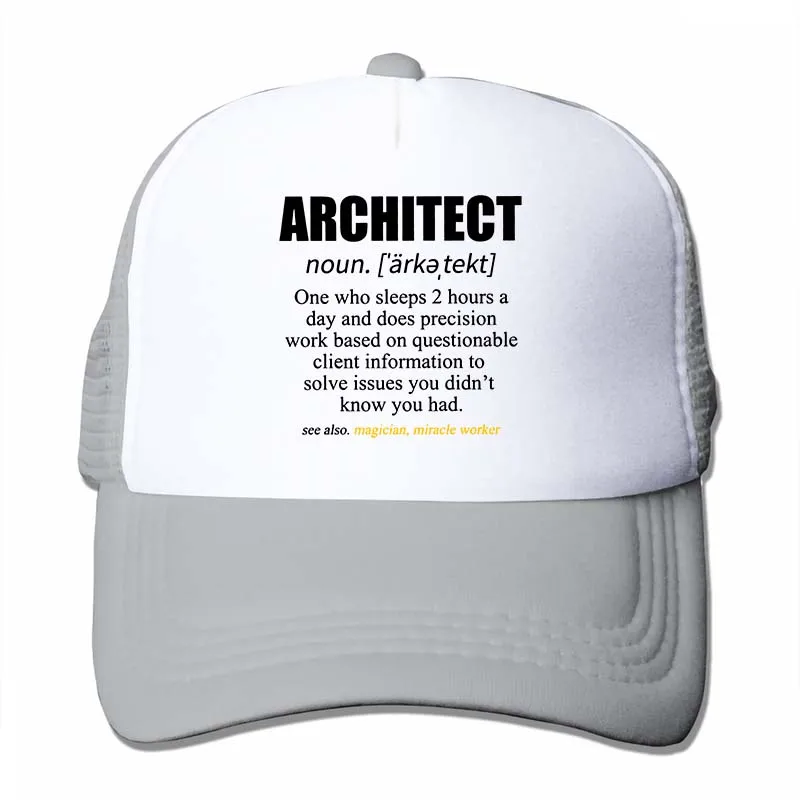 Architect Gifts architecture Gifts, бейсбольная кепка для мужчин и женщин, кепки для водителя грузовика - Цвет: 4-Gray
