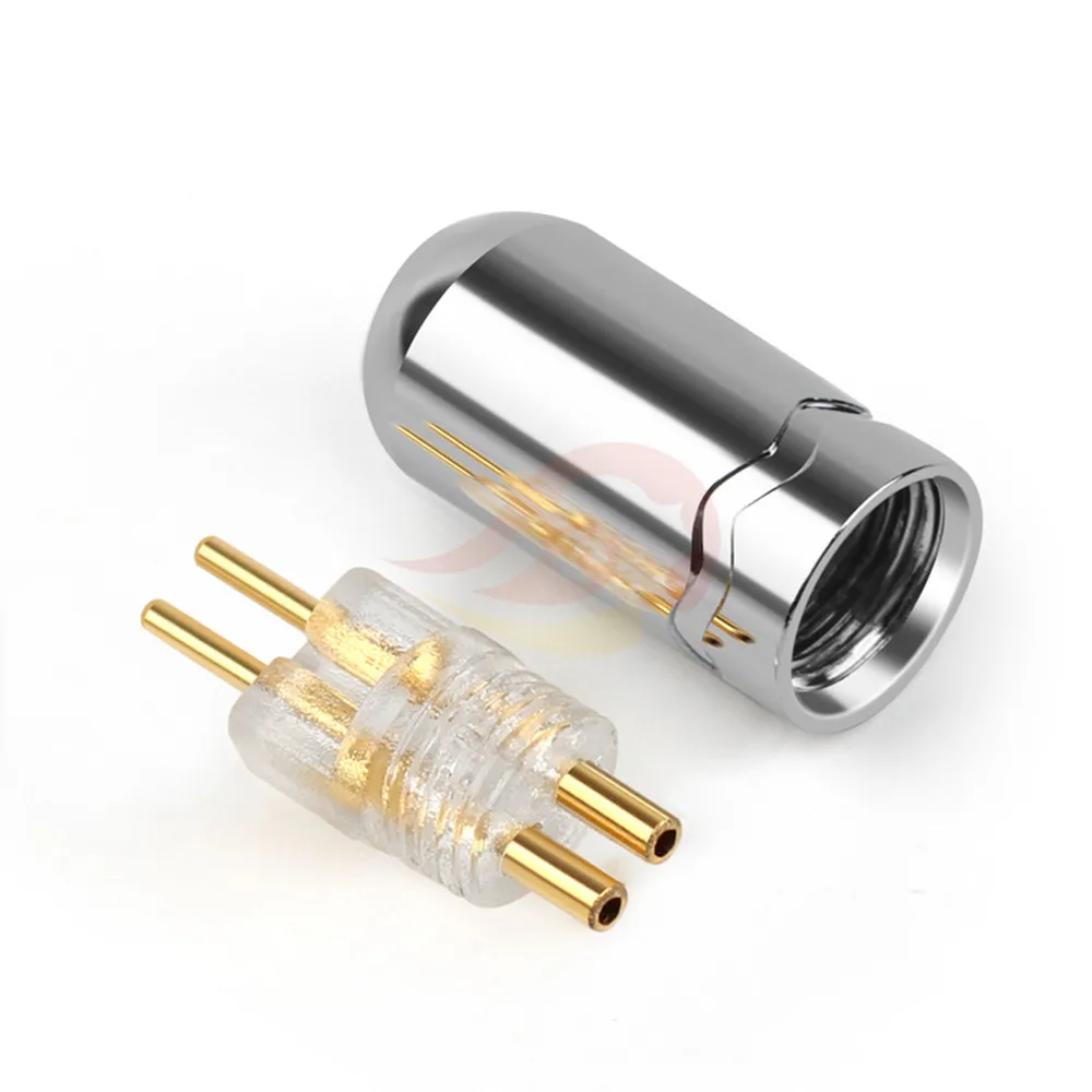 2 Pin Headphones Plug 0 78mm Male Connector For UM3X W4R UE18 Earphone Audio Jack Gold Plating DIY Headset Wire Connector