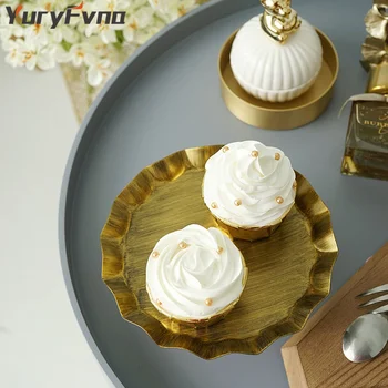 

YuryFvna European Wedding Iron Cake Shelf Retro Stand Plate Cupcake Dessert Table Stand Food Tableware Decoration