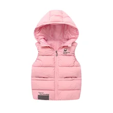 Г. стиль, детский утепленный пуховый хлопковый жилет с капюшоном Свободная верхняя одежда для мальчиков и девочек