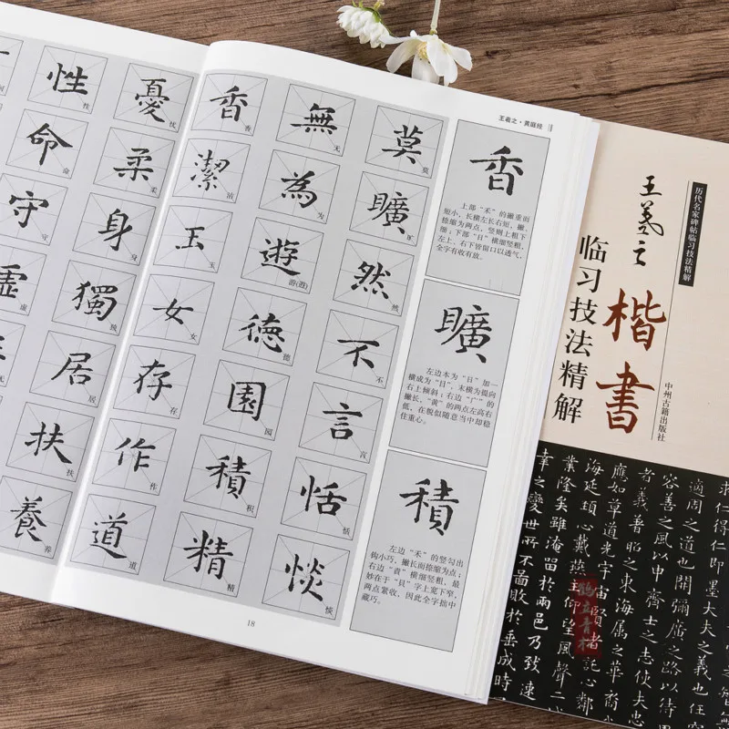 Wang Xizhi Brush Pen Copybook Regular Script Calligraphy Techniques Huang Tingjing Brush Calligraphy Copybook Template Tutorial