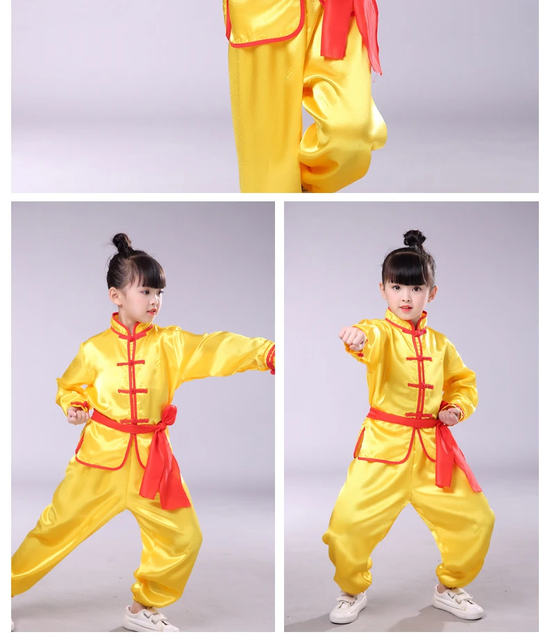 Детский Традиционный китайский костюм для боевых искусств Hanfu Wushu, униформа для кунг-фу, спортивный костюм, топы и штаны, комплект одежды для косплея, костюм для косплея