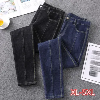 

Women Spring New Large Size High Waist Stretch Denim Women's Trousers Slim Plus Size Jeans Boyfreind Jeans Casual