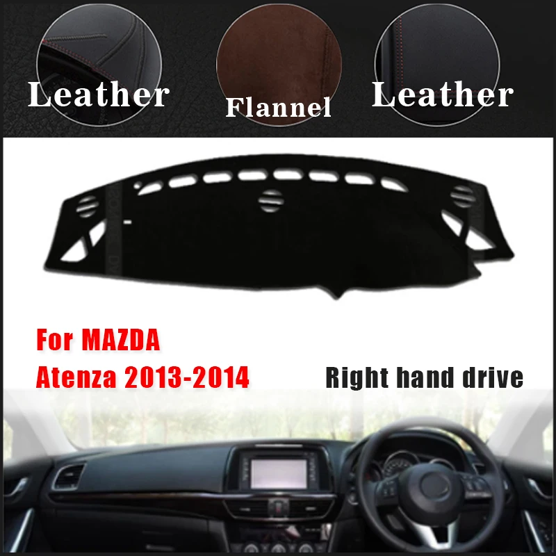 Кожаные фланелевые Чехлы для приборной панели автомобиля коврик MAZDA Atenza 2013 2014 RHD