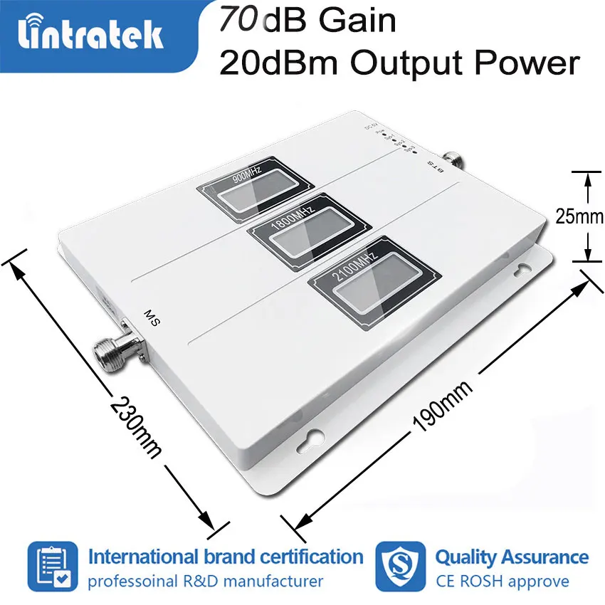 Lintratek Tri Band 850 1800 2100 MHz wzmacniacz sygnału telefonu komórkowego B5/B1/B3 Tri Repeater 2G 3G 4G CDMA WCDMA LTE wzmacniacz DCS # fs Lintratek Tri Band 850 1800 2100 MHz wzmacniacz sygnału telefonu komórkowego B5/B1/B3 Tri Repeater 2G 3G 4G CDMA WCDMA LTE wzmacniacz DCS # fs