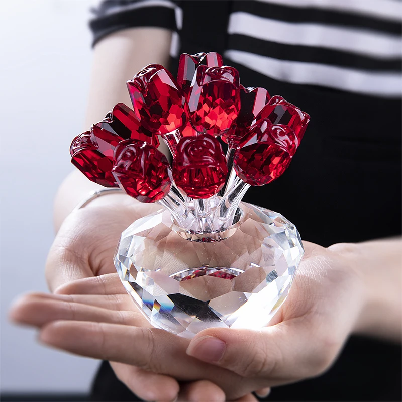 H& D 12 стилей Хрустальный красный цветок розы пресс-папье коллекционные сны орнамент Статуэтка домашний свадебный Декор Рождественский подарок сувенир