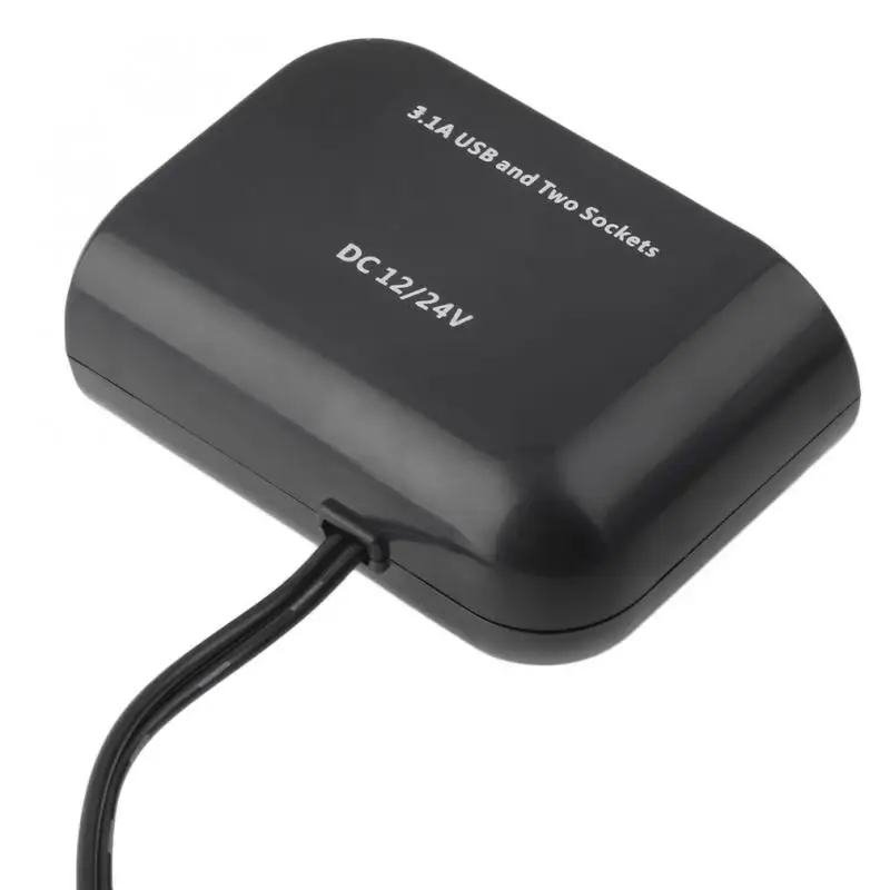 Универсальный Компактный блок питания для автомобиля 2 USB порта и розетки