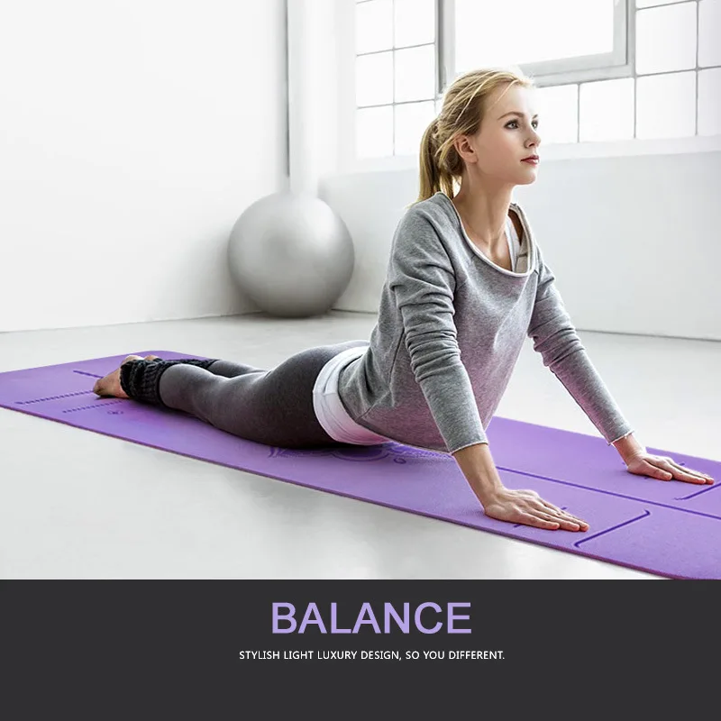 PU+ Natural Rubber Yoga Mat with Position Line Fitness Non Slip Exercise Pad For Environmental Widen and length Gymnastics Mats