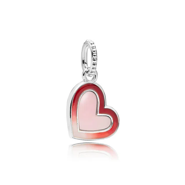 

100% 925 Sterling Silver New 2019 Valentine's Day 797820ENMX ASYMMETRIC HEART OF LOVE HANGING Free Shipping