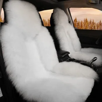 

Warm Practical Winter Protective Decorative Riding Detachable Artificial Wool Universal Cushion Soft Seat Cover Front Car