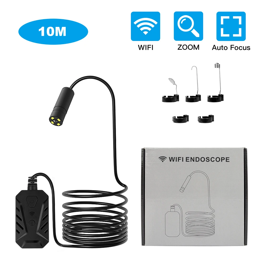 10M F230 Hand-held Endoscopes Automatic Focusing WiFi 500W 14mm Adjustable LEDs Lens Industrial Borescope Endoscopes