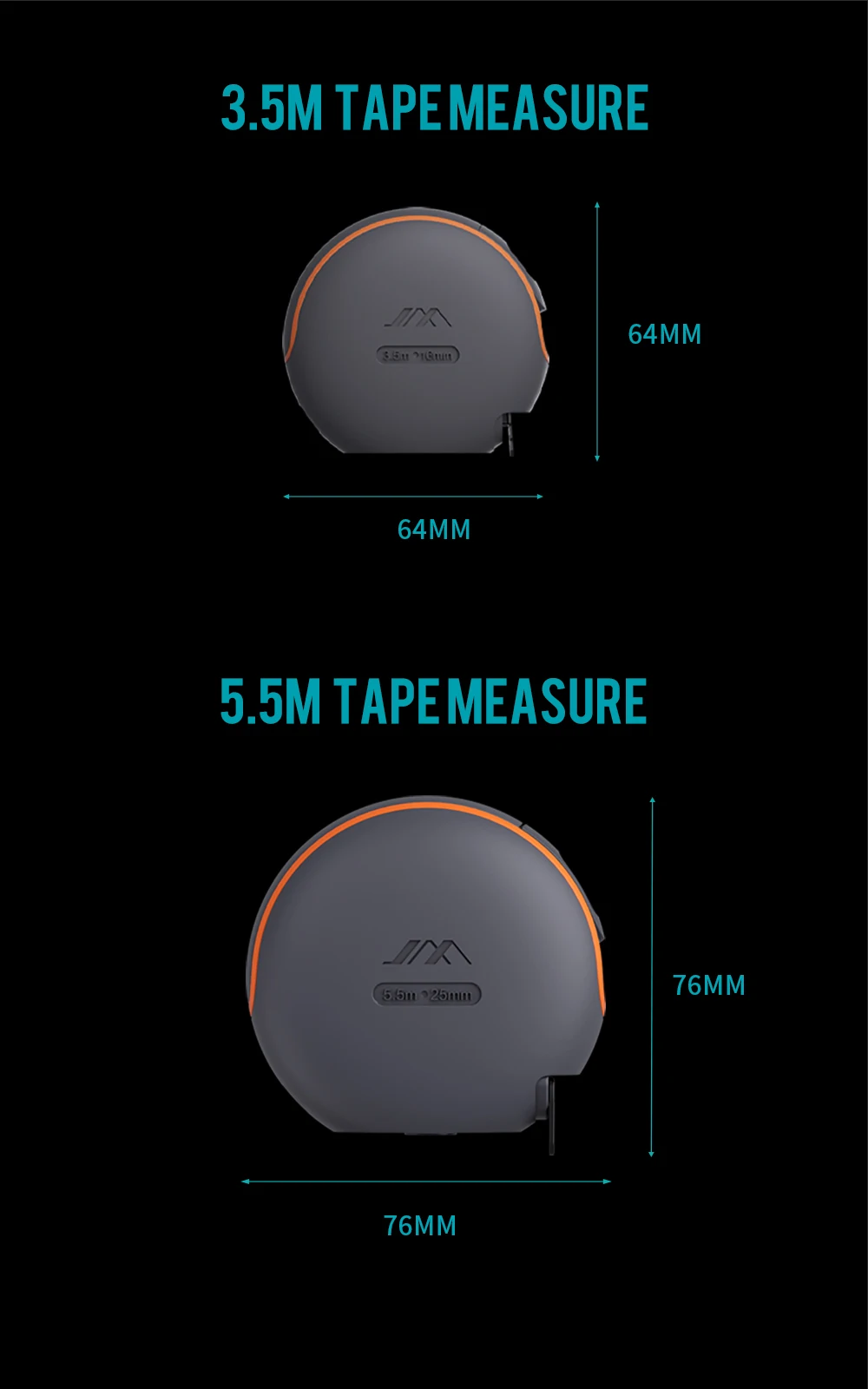 JIMI HOME 5.5M/3.5M Auto Self Lock Portable Tape Measure Coated Tape Ruler with Brake Button Wear Resistant Steel Measuring Tape 9 H9e5f8a022a8a47018c6f11e0165a03c48