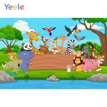

Yeele Newborn Baby Birthday Backdrop Animal Forest Jungle Zoo Kids Baby Shower Photography Background Vinyl For Photo Studio