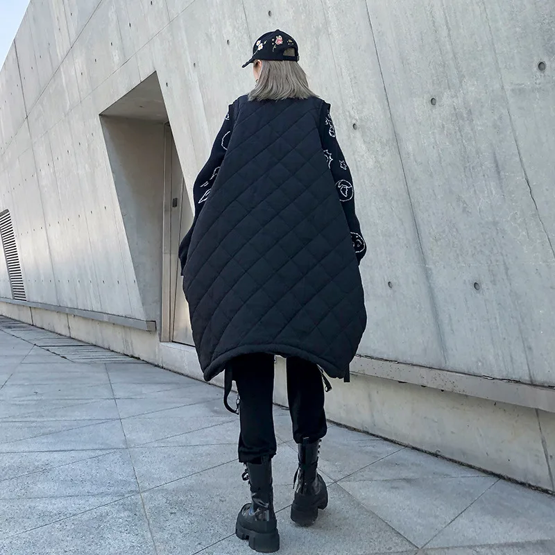 

Cotton-padded Clothes Mid-length Large Size Dress Sleeveless Outer Wear Vest Coat 2019 Winter New Style Padded Waistcoat