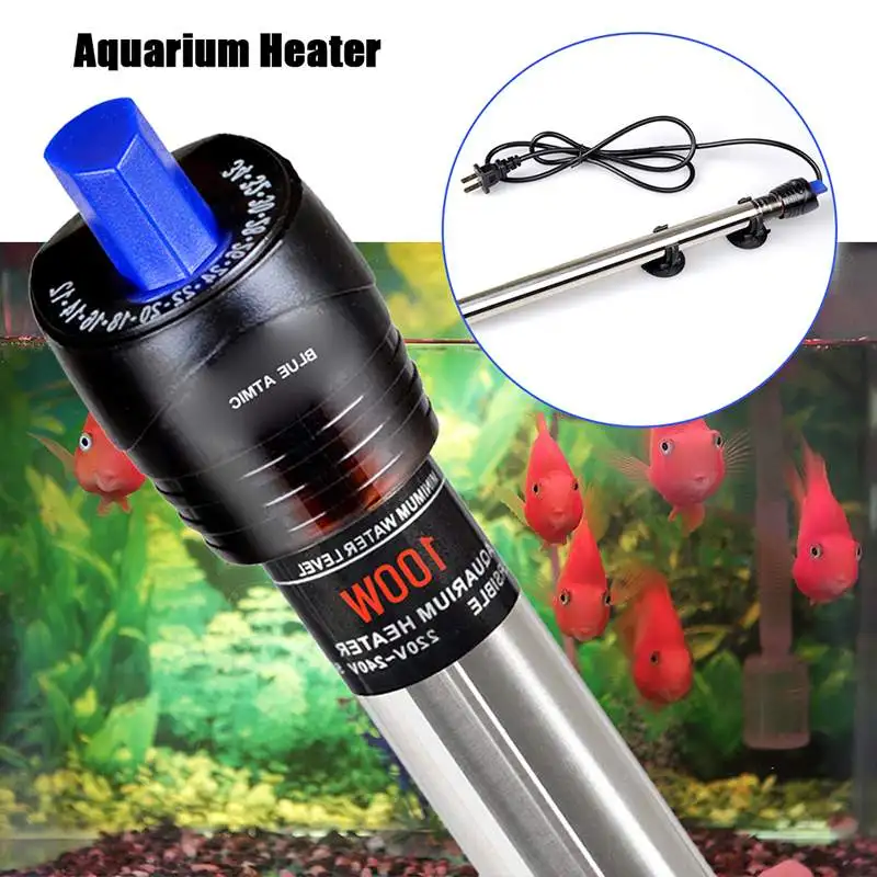 50W/100W/200W/300W/500W Submersible Aquarium Heater Aquarium Fish Tank Stainless Steel Temperature Thermostat heating rod