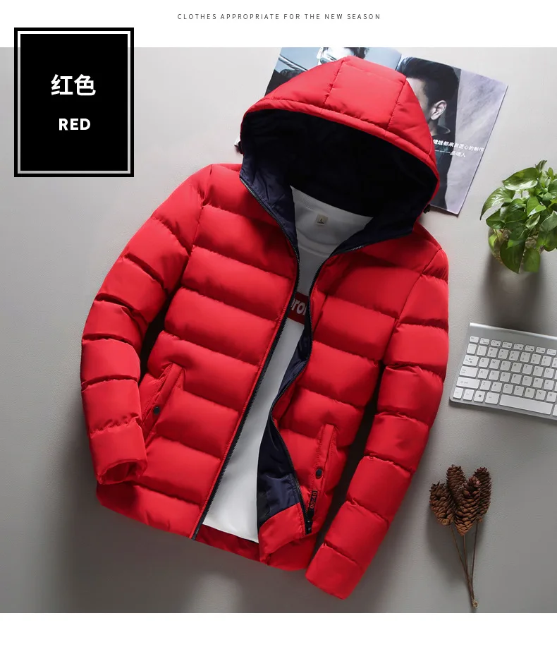 Cotton-padded Clothes Men Winter New Style Coat Brushed And Thick Men'S Wear Cotton-padded Jacket Winter Clothes Slim Fit Warm P