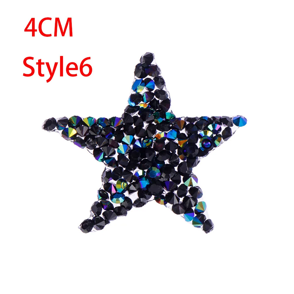Style6 4cm Стразы со стразами, Звездные нашивки, поделки, мотив, железные нашивки, аппликация для теплопередачи, одежда, сумка для обуви, много размеров - Цвет: Style6 4cm