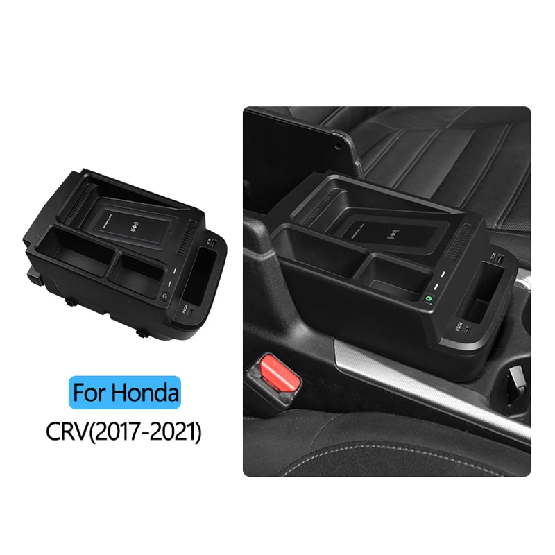 15W Car QI Wireless Charger For Honda CRV Charger 2017-2021 Mobile Phone Tepy-USB-CPD Interface Fast Charging Holder Accessories