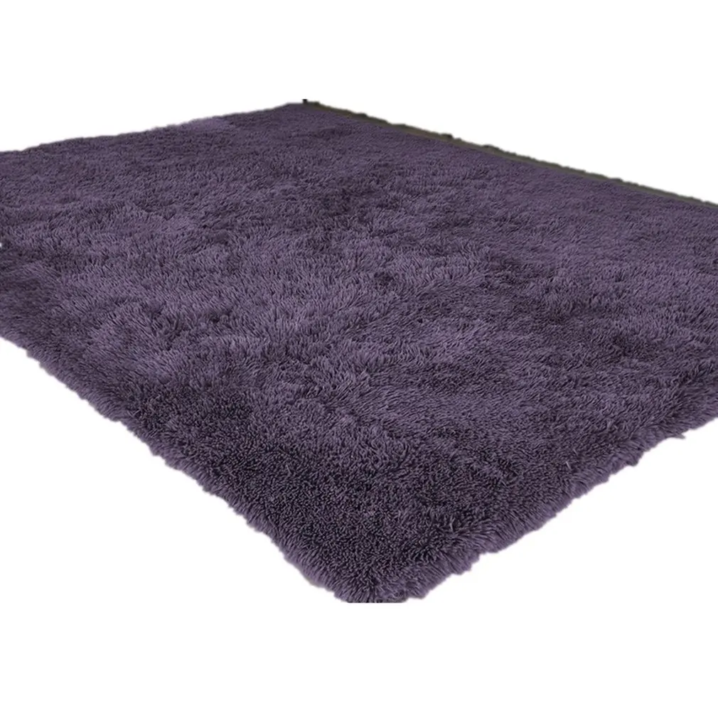 Purple gray Современные супер мягкие пушистые коврики, Противоскользящие коврики из длинноволокнистого хлопка, ковры для гостиной/спальни, домашний декор - Цвет: Purple gray