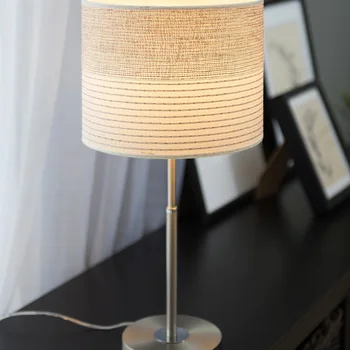 

Bedroom fabric table lamp decorative lamp Hotel bedside eye protection led table lamp modern simple clear