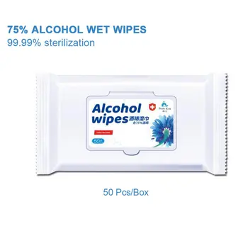 

50Pcs Alcohol Prep Pads Disposable Alcohol Wipes 75% Alcohol Sheet For Skin Cleaning Care Jewelry Mobile Phone Clean