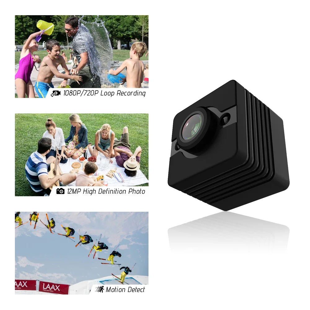 

SQ12 30m Waterproof Action Camera 1080P HD Mini Camera Sports DV Camcorder Night Vision Motion Detection Wide Angle Len Camera
