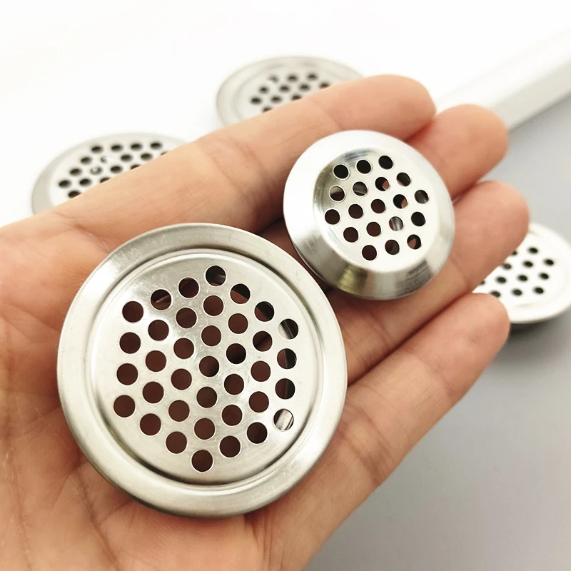 Wardrobe Cabinet Mesh Hole Round Air duct Stainless Air Vent Steel Louver Ventilation Cover Set