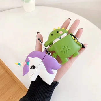 

Bluetooth Silicone Earphone Case For AirPods 2 Case Cute Hippo Stitch Bear Killer Cartoon Cover Accessories For Apple Air Pods