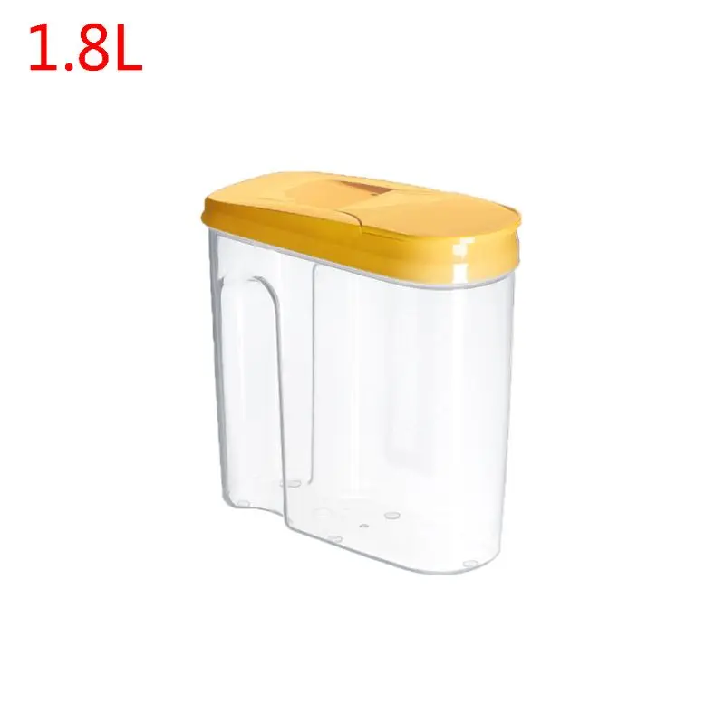 1.8L Yellow SFVEFVD 1.8L/2.5L зерновых s контейнер для хранения герметичный пластиковый кухонный пищевой герметичный горшок злаковое зерно фасоль рис контейнер для закусок банка - Цвет: 1.8L Yellow