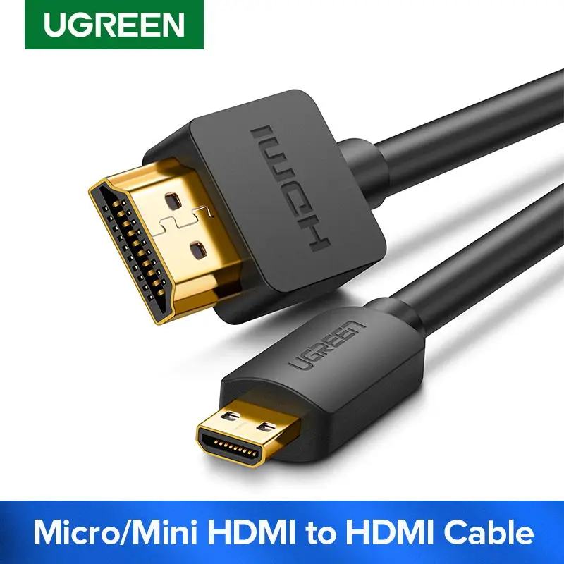 Кабель Ugreen Micro HDMI 4K/60 Гц с 3D эффектом кабель Mini штырь для проектора GoPro Sony 1 м 5 2 3