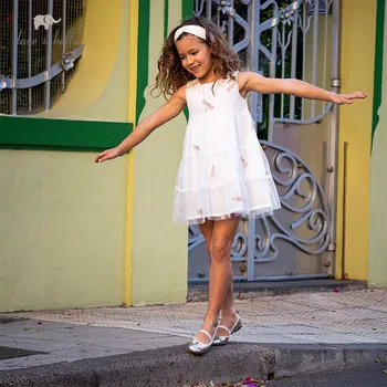 

DKS13421 dave bella summer girl's fashion embroidery zipper mesh dress children sweet dress kids infant lolita clothes