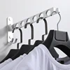 Waterproof Aluminum Multifunction Retractable Wall Mount Hanger Folding Clothes Hangers Clothes Towel Rack Indoor Space Saving 3