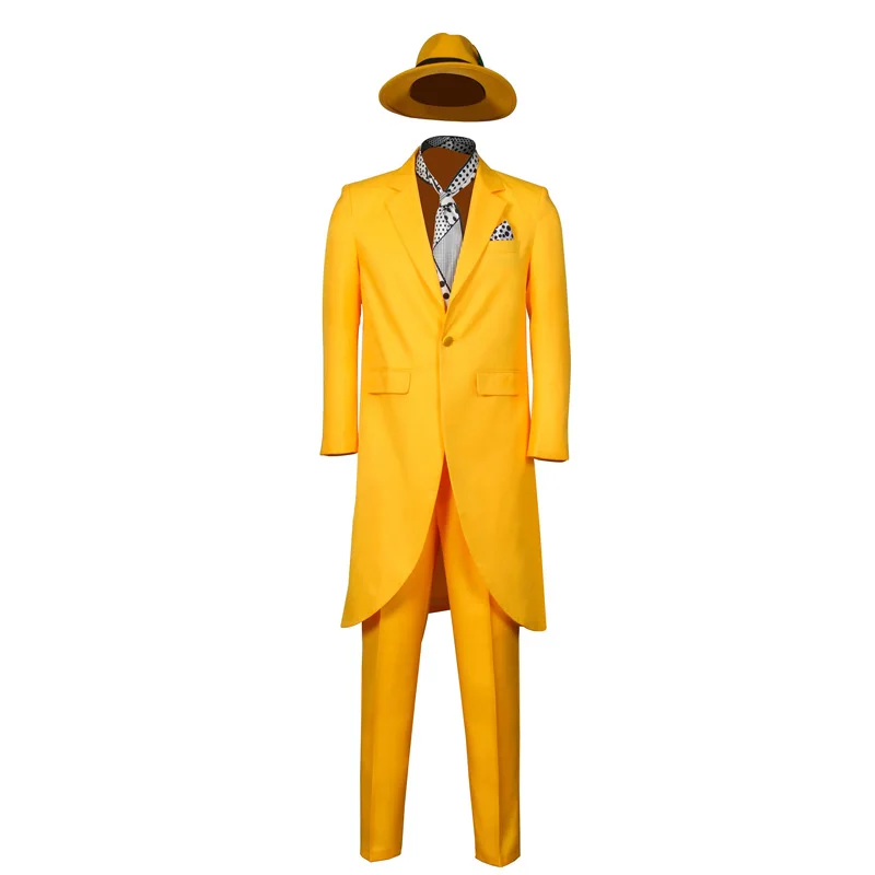 Download The Mask Jim Carrey Yellow Suit Cosplay Costume Men Uniform Outfits Halloween Carnival Costume Movie Tv Costumes Aliexpress PSD Mockup Templates