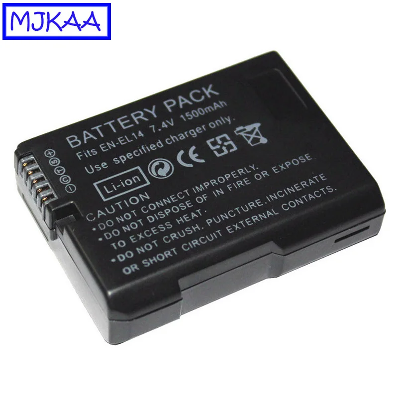 MJKAA EN-EL14 7,4 V 1500mAh литий-ионный аккумулятор для камеры высокого качества для Nikon D5200 D3100 D3200 D5100 P7000 P7100 MH-24