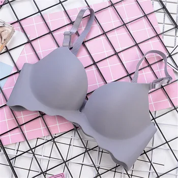 

One Piece No Rims Intimates Elasticity Soft Breathable Adjustable Strap Women Bra Smooth Solid Gather Underwear Seamless
