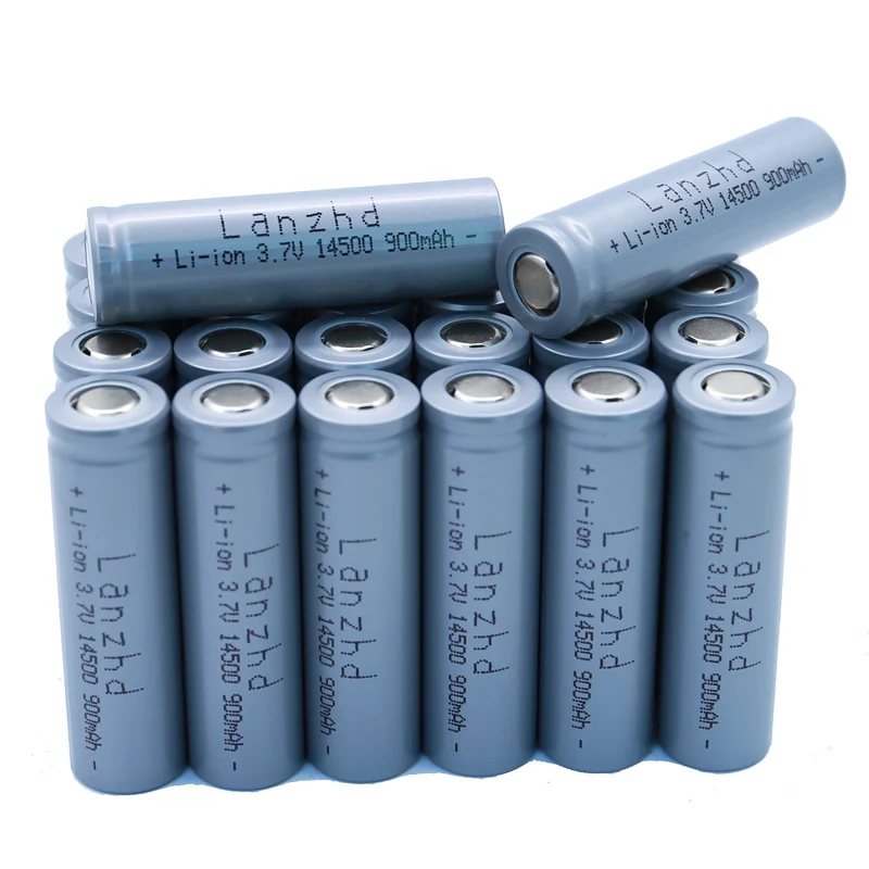 

24PCS 3.7V 900mAh 14500 Lithium Ion 3.7V Batteries For Torch Flashlight Microphone Radio Headlamp Rechargeable battery with tab