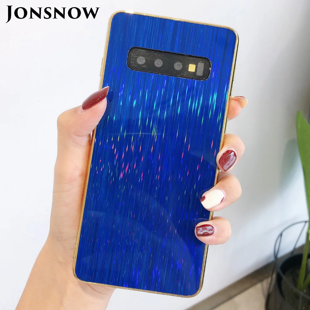 JONSNOW 3D Glitter Plating Phone Case for Samsung Note 10 Pro 8 9 S10 Plus S9 S8+ Cases Holographic Prism Laser Cover |