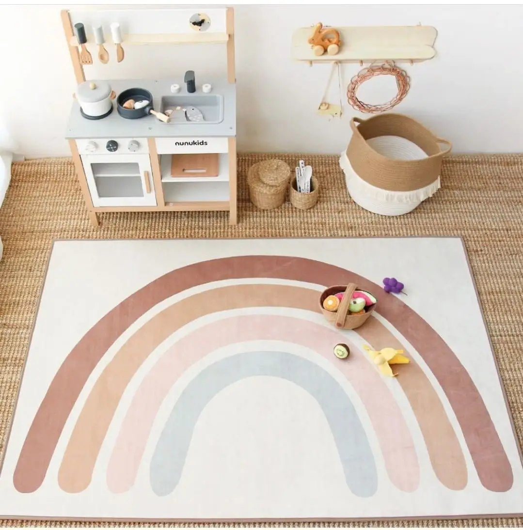 Детские игровые коврики детский коврик Tapete Quarto Rainbow Boho игровой декор для детской