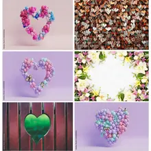 

SHENGYONGBAO Valentine Day Photography Backdrops Prop Love Heart Rose Wall Photo Studio Background 21126 QRJJ-06