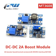 MT3608 DC-DC Einstellbar Boost Modul 2A Boost Modul Boost Board mit MICRO USB 2V-24V zu 5V 9V 12V 28V für Arduin o