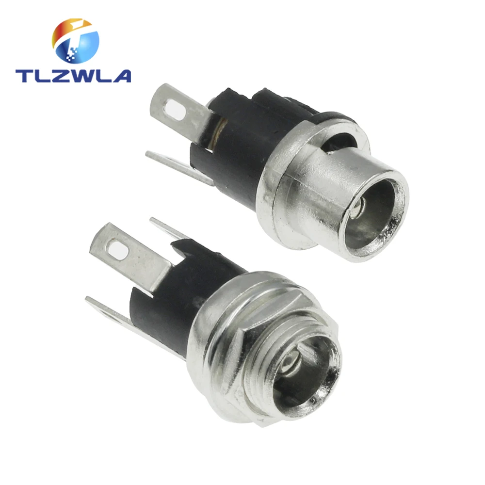 10 шт. DC 025m 5 5*2 1/2 мм гнездо постоянного тока с гайкой 5.5x2.1/5x2 разъем питания Женский