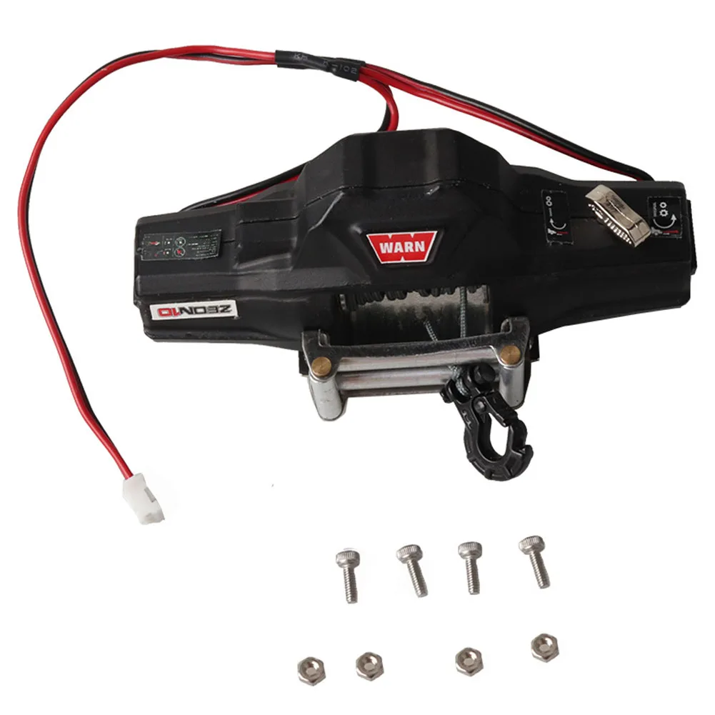 

Double Motor Accessories Durable Electric Simulated Winch Mini Metal Black Automatic Spare Part Car For 1/8 RC Crawler