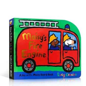 

Mouse Bobo Series Maisy's Fire Engine Shaped Board Book Fire Rescue Engine Children's Cognitive Transport Reading Cardboard Book