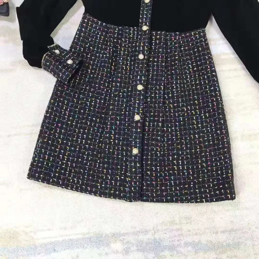 AH101234 High quality New Fashion Women spring Dress Luxury famous Brand European Design party style dress