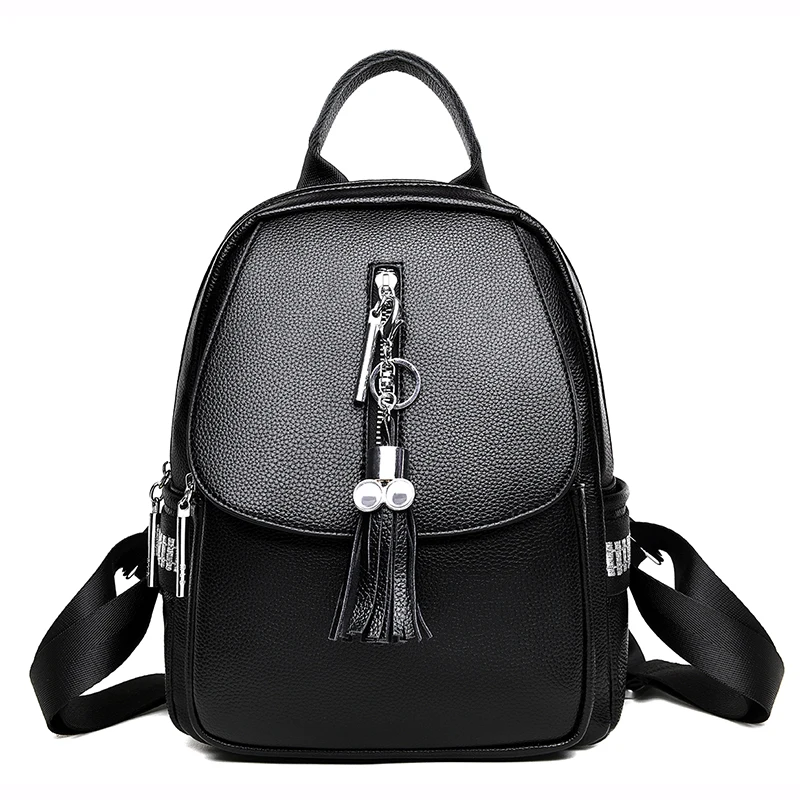 

Tablet PC Backpack 2020 New Women's Fashion Tassel Large Capacity Travel Bag Leisure Shopping Daily Work Bag Black