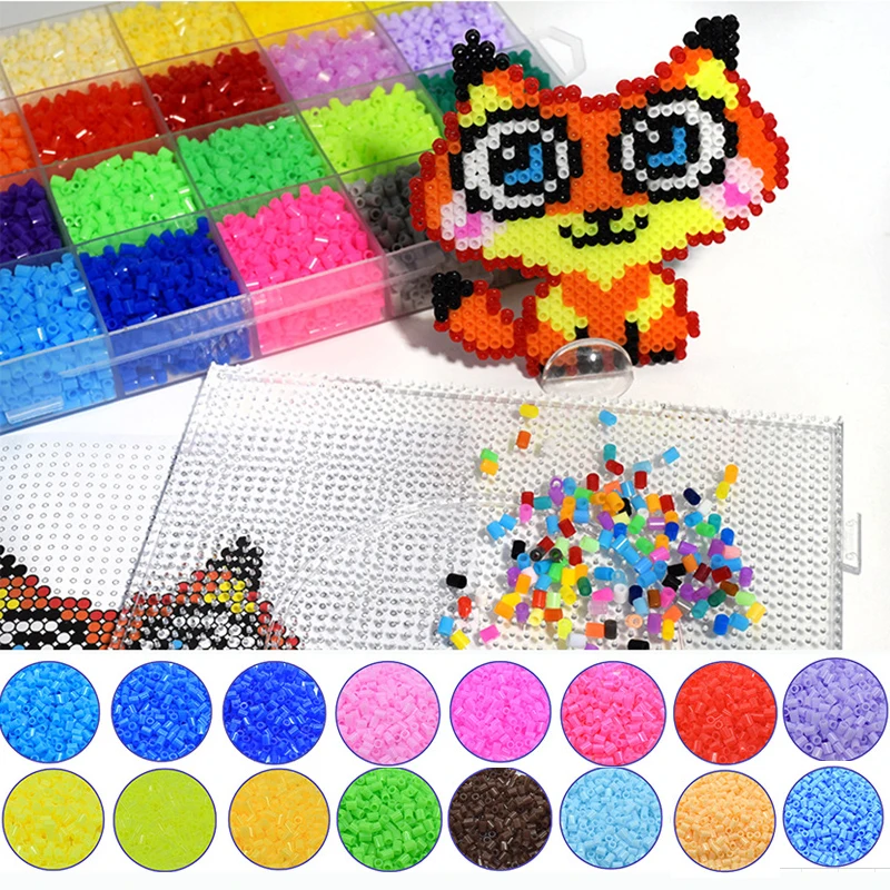 5mm Hama beads 15 24 48color/set perler beads Iron Paper ironing beads Diy  puzzles pegboard Handmade toys for girls 6