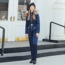 Открытый цельный лыжный костюм женский зимний лыжный костюм с капюшоном куртка+ сноуборд брюки женский водонепроницаемый утолщенный Комплект зимний комбинезон