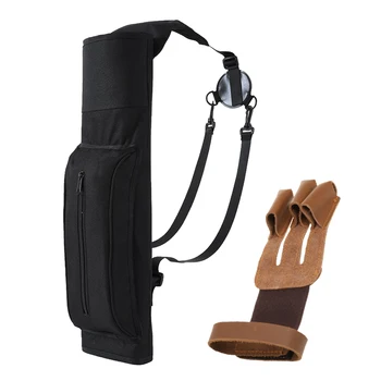 

Archery Deluxe Oxford Cloth Back Arrow Quiver + 3 Finger Archery Glove